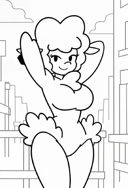 Leggy lamb,  Anthro sheep,  Furry female by CliffJumper on Tensor.Art