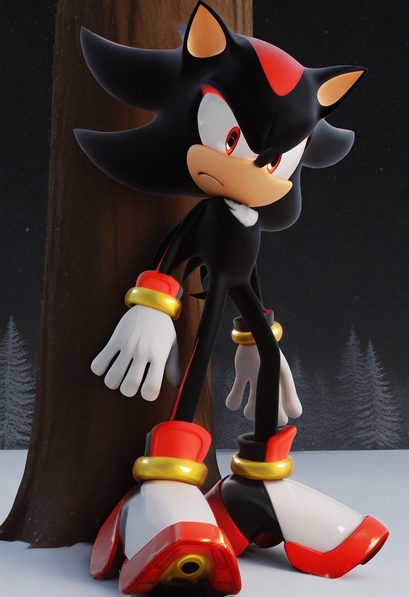 solo male,  Shadow The Hedgehog,  black fur by Sonic X on Tensor.Art