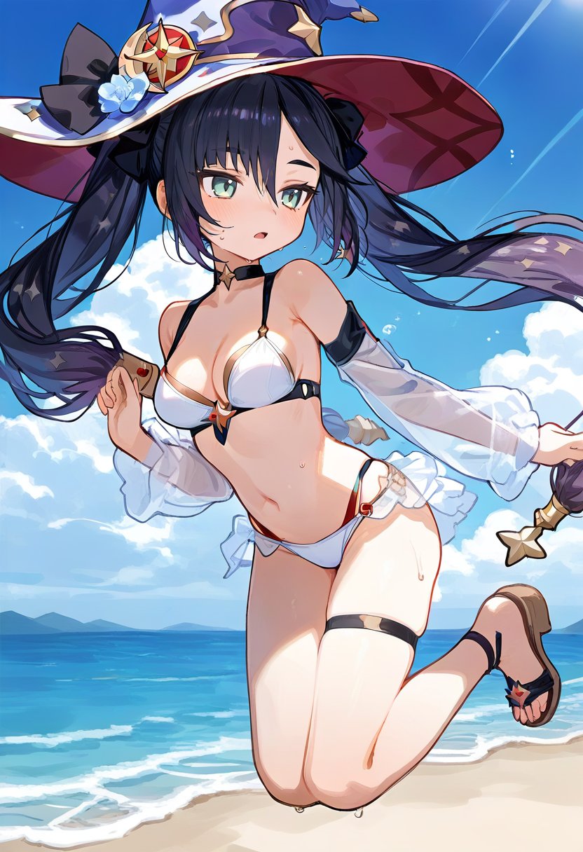 1girl,  mona \(genshin impact\),  genshin impact by silvermoong on Tensor.Art