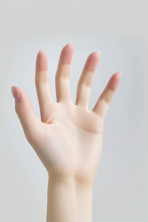 <lora:lora-000007.by_tusi (1):0.7>,nicehand,five fingers,yes hand, white background, solo, realistic, simple background, close-up, 1other