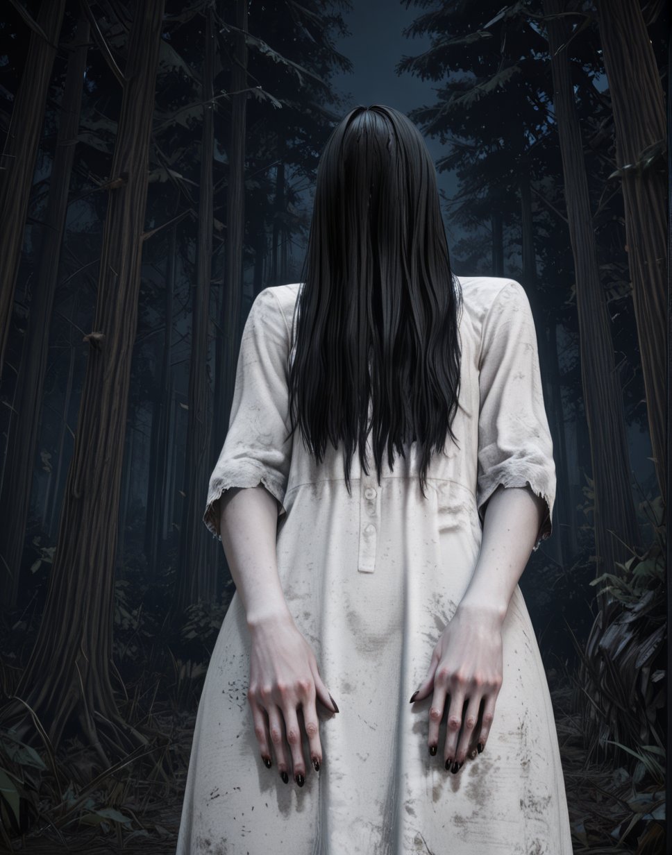 onrygxl,  long black hair,  hair over face by REDingo on Tensor.Art