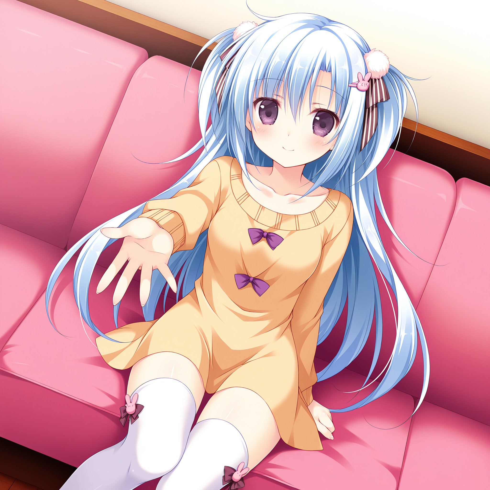 Yune,  blue hair,  purple eyes by mkyoto on Tensor.Art
