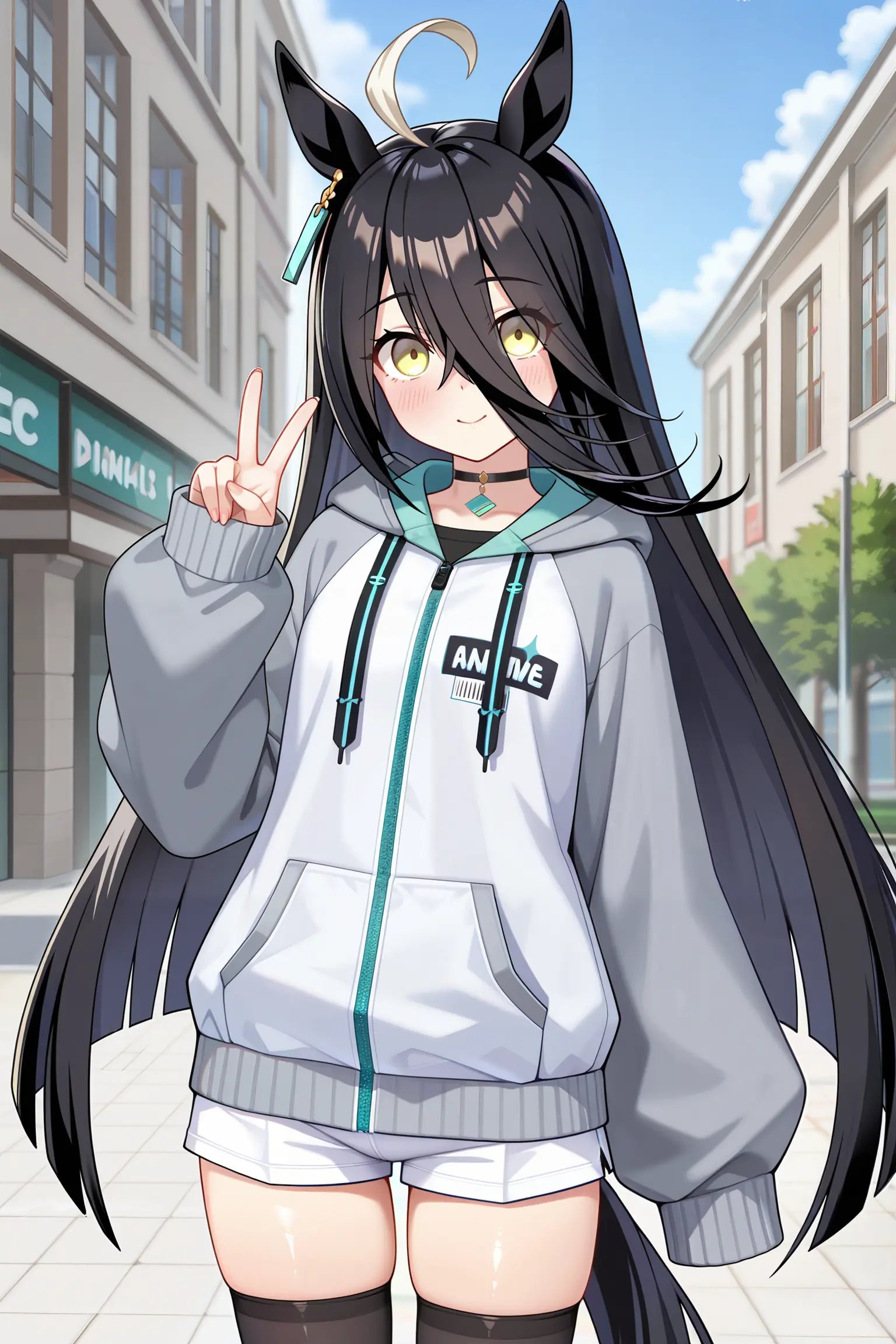 manhattan cafe (umamusume),  1girl,  ahoge by reprinter on Tensor.Art