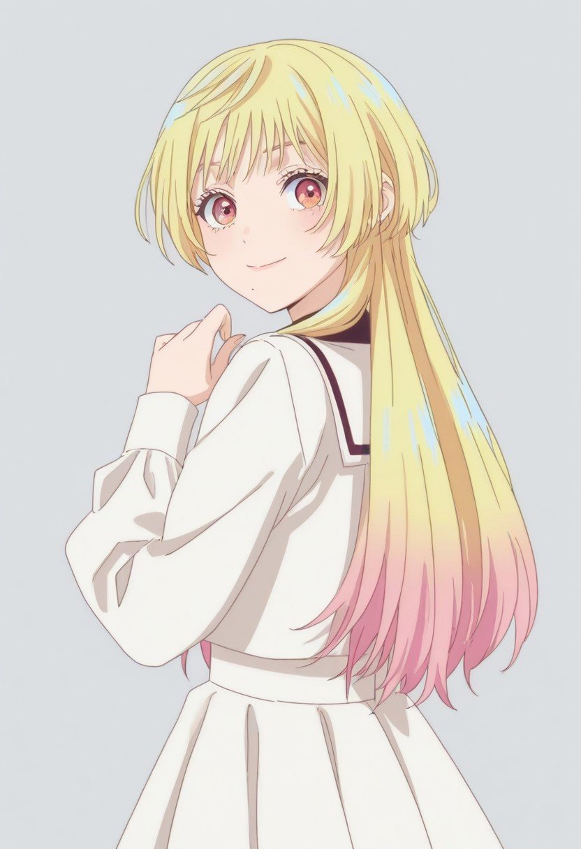 kinosaki,  blonde hair with orange tips,  hime cut by Hot Anime Girls on Tensor.Art