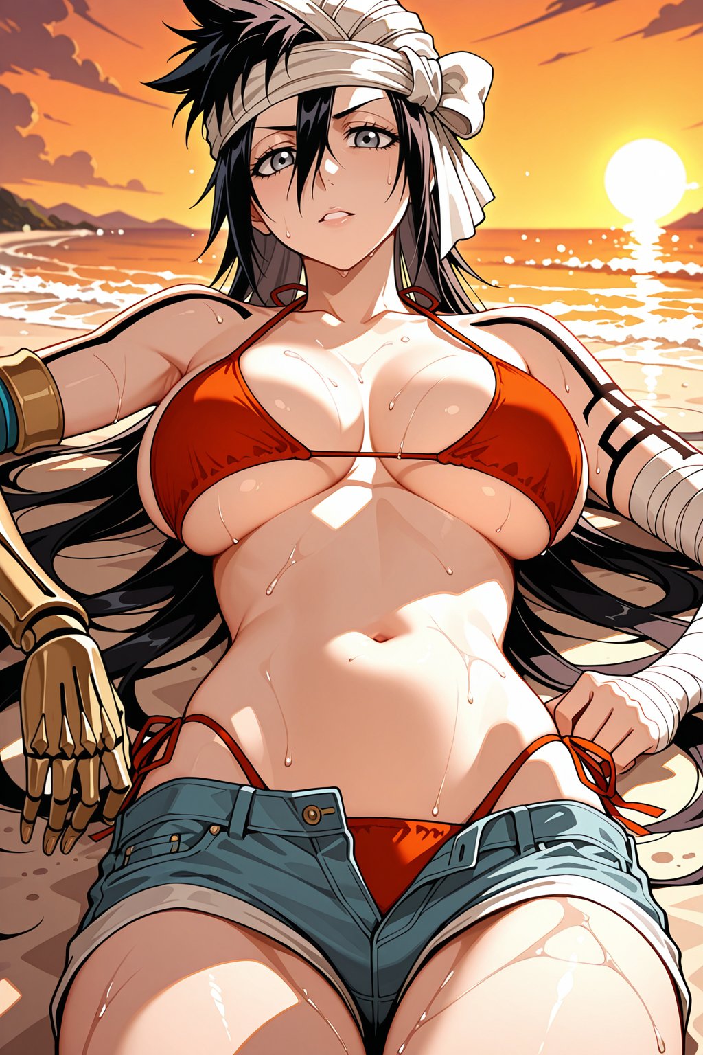 shiba kuukaku,  very long hair,  black hair by T3rryMcg1nn1s on Tensor.Art