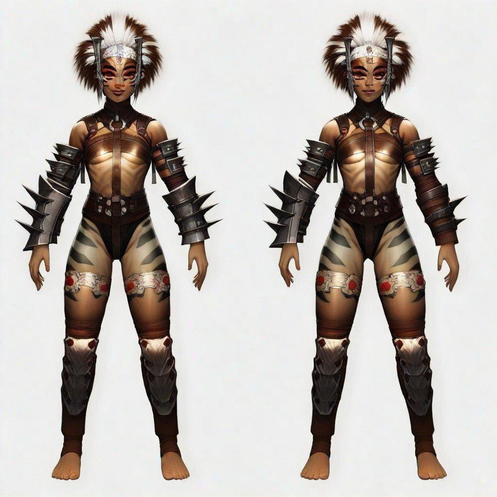 ferra,  in front off,  red and white mohawk crest by Derracias35 on Tensor.Art