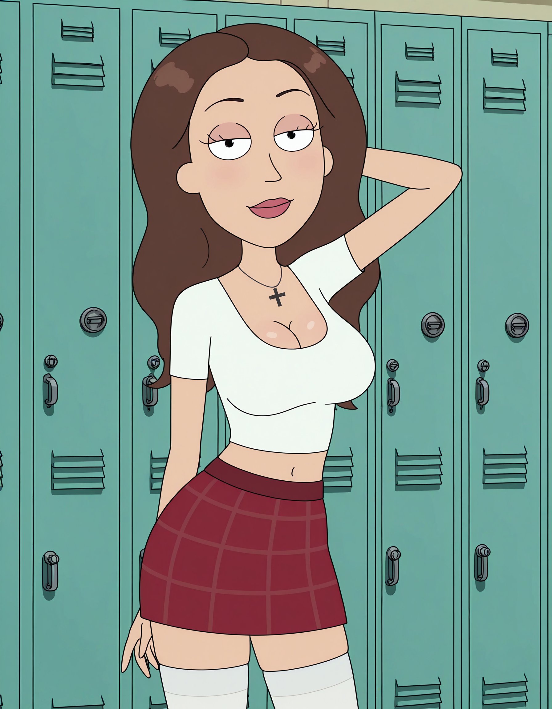 school,  locker,  girl standing by T3rryMcg1nn1s on Tensor.Art