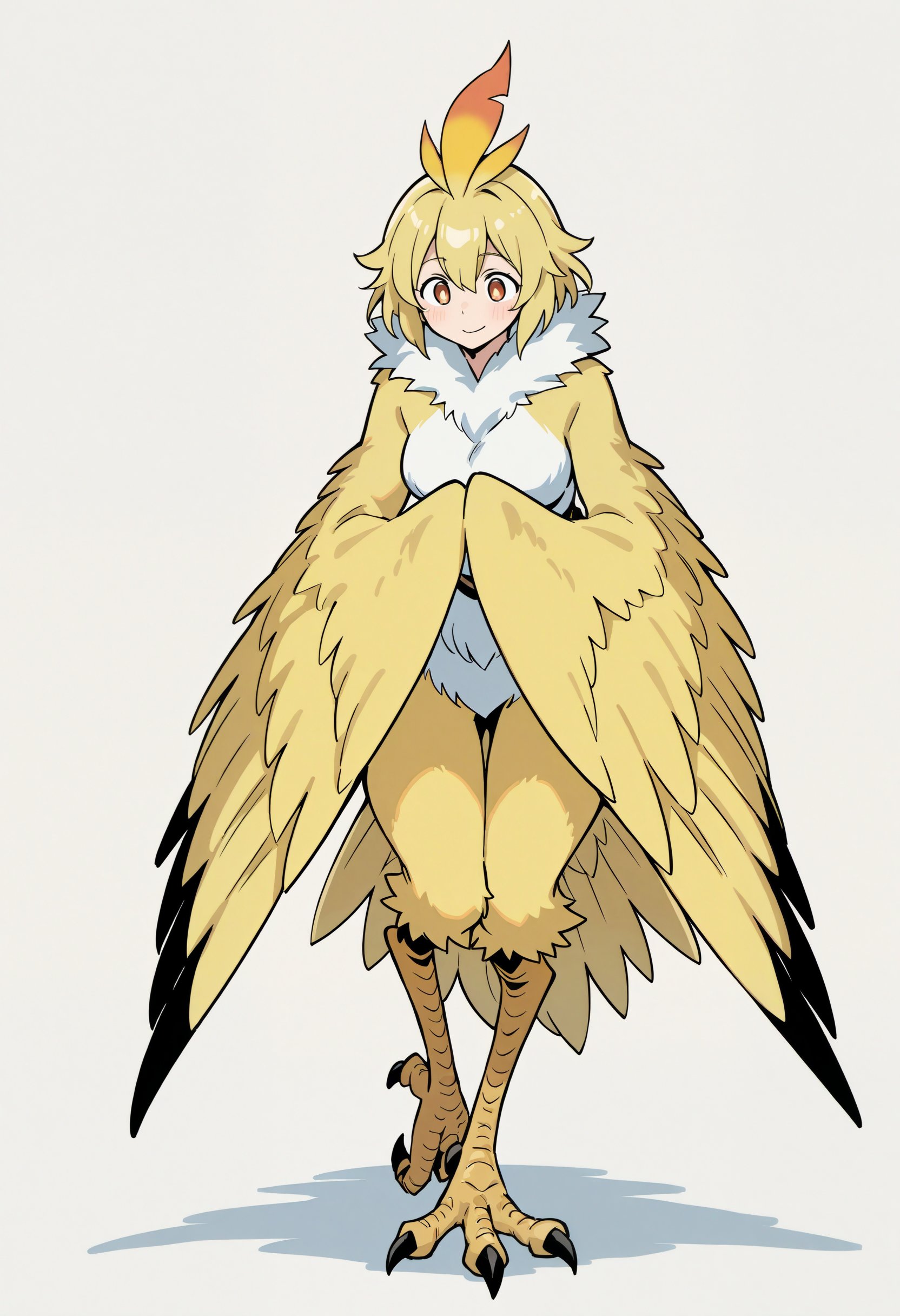 yellow cardinal harpy,  1girl,  monster girl by EroBytes on Tensor.Art