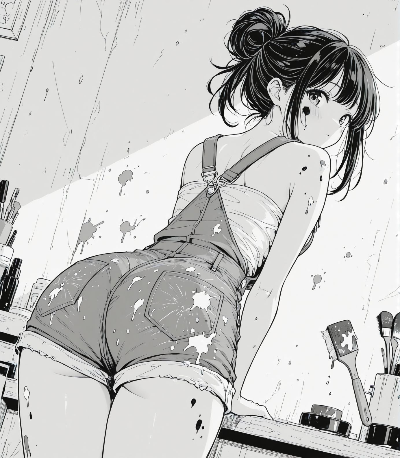 masterpiece,  best quality,  looking back by inknoir on Tensor.Art
