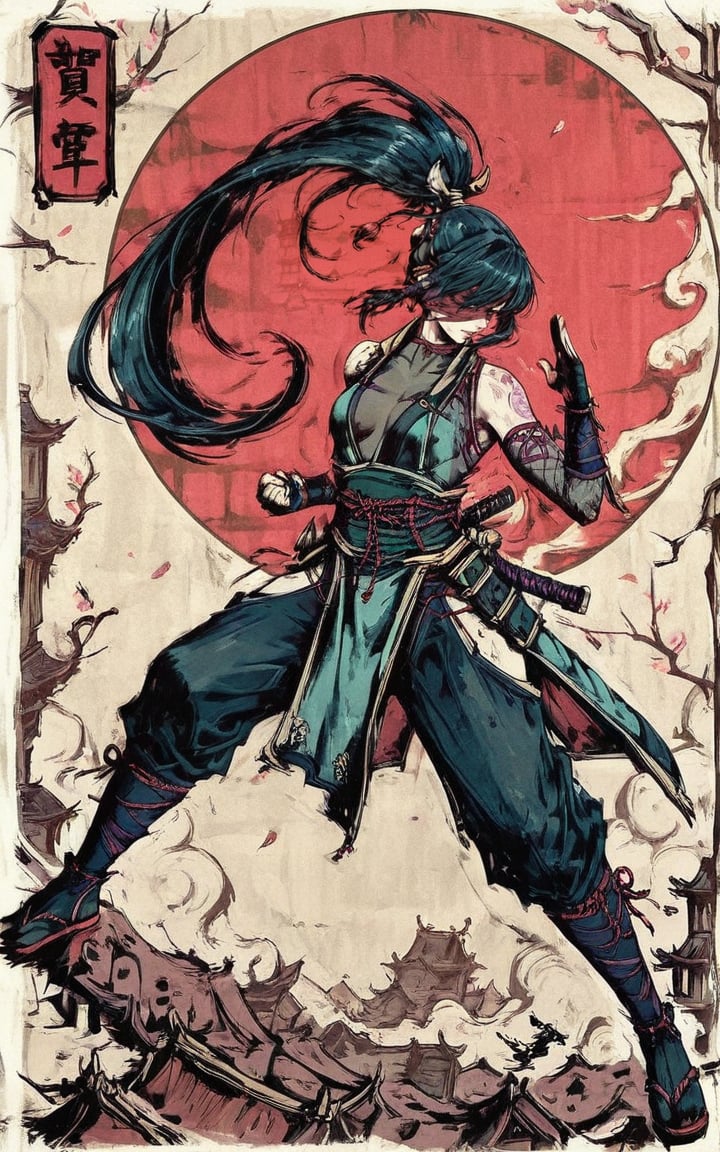 Kunoichi girl,  japanese setting,  solo by Min on Tensor.Art