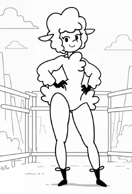 Leggy lamb,  Anthro sheep,  Furry female by CliffJumper on Tensor.Art