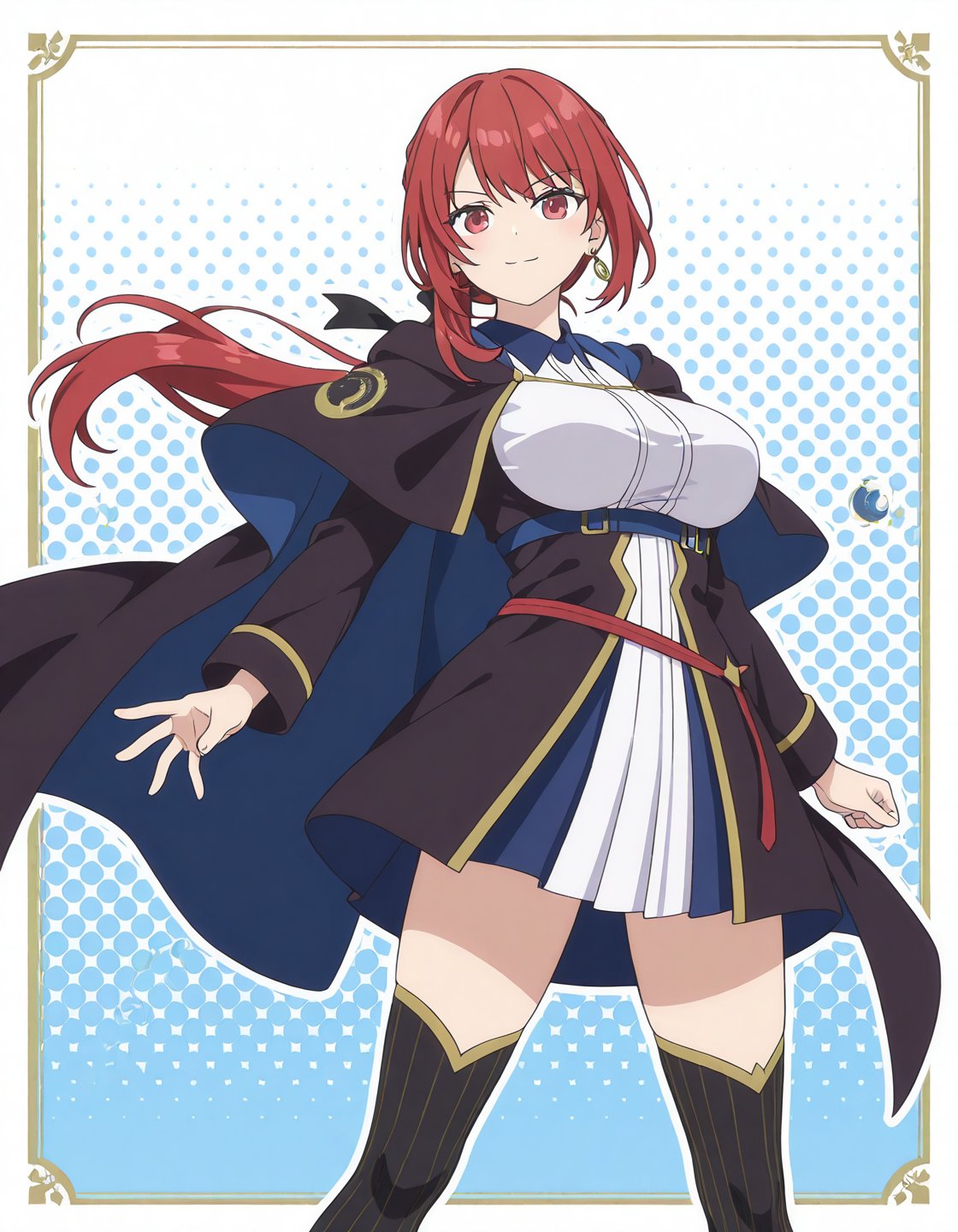 refined anime illustration,  vibrant yet balanced tones,  confident pose by EroBytes on Tensor.Art