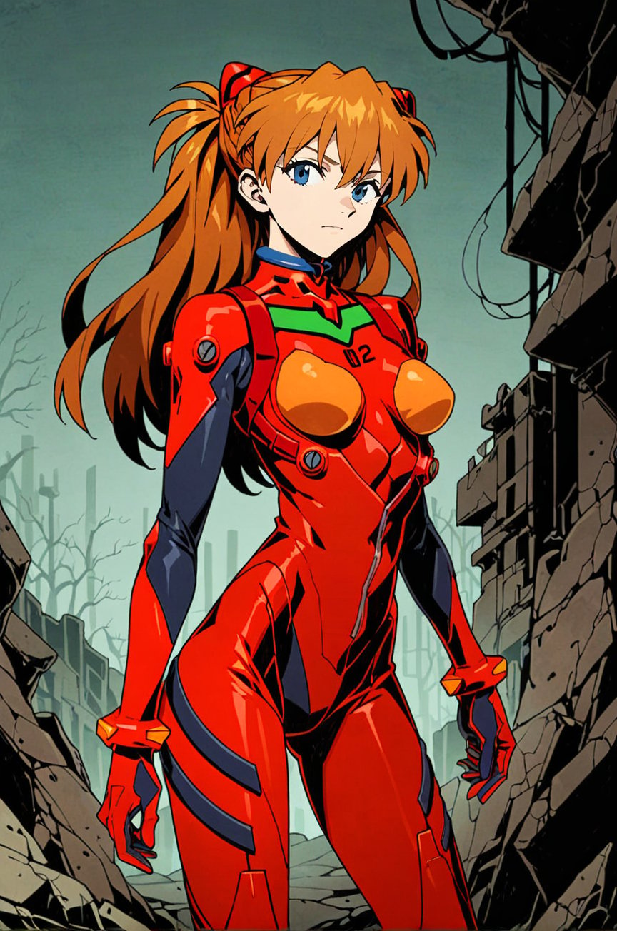 solo,unlight,Asuka Langley Soryu,neon genesis evangelion battle suitlooking at viewer,depth of field,battlefield ruins,effect<lora:Perfect Hands:1> <lora:Unlight风格:0.7> <lora:naip33:0.2>, score_9, score_8_up, score_7_up, score_6_up, score_5_up, score_4_up,zPDXL