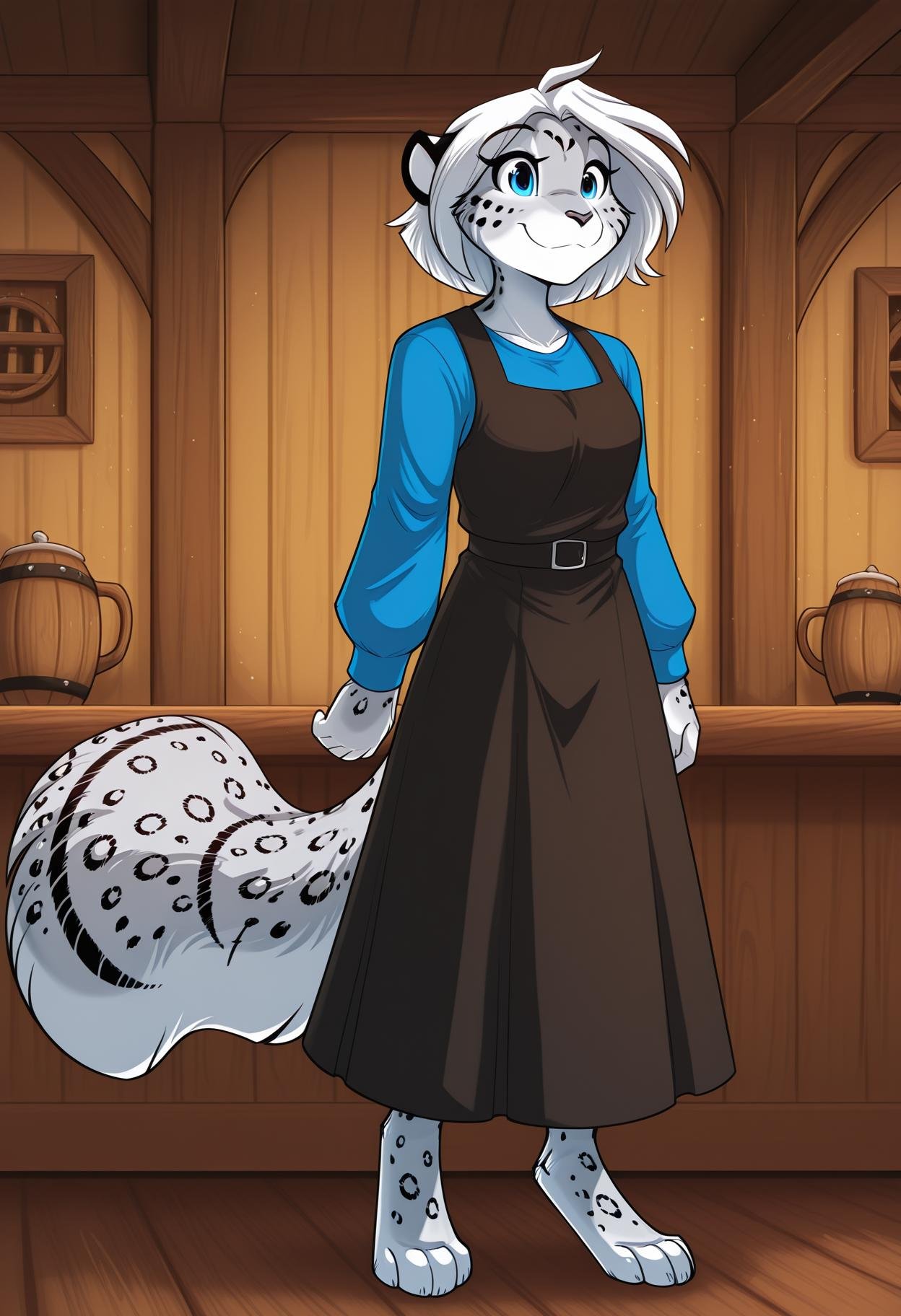 maeve riftwall,  anthro snow leopard,  furry anthro by ExileWolfGamez on Tensor.Art