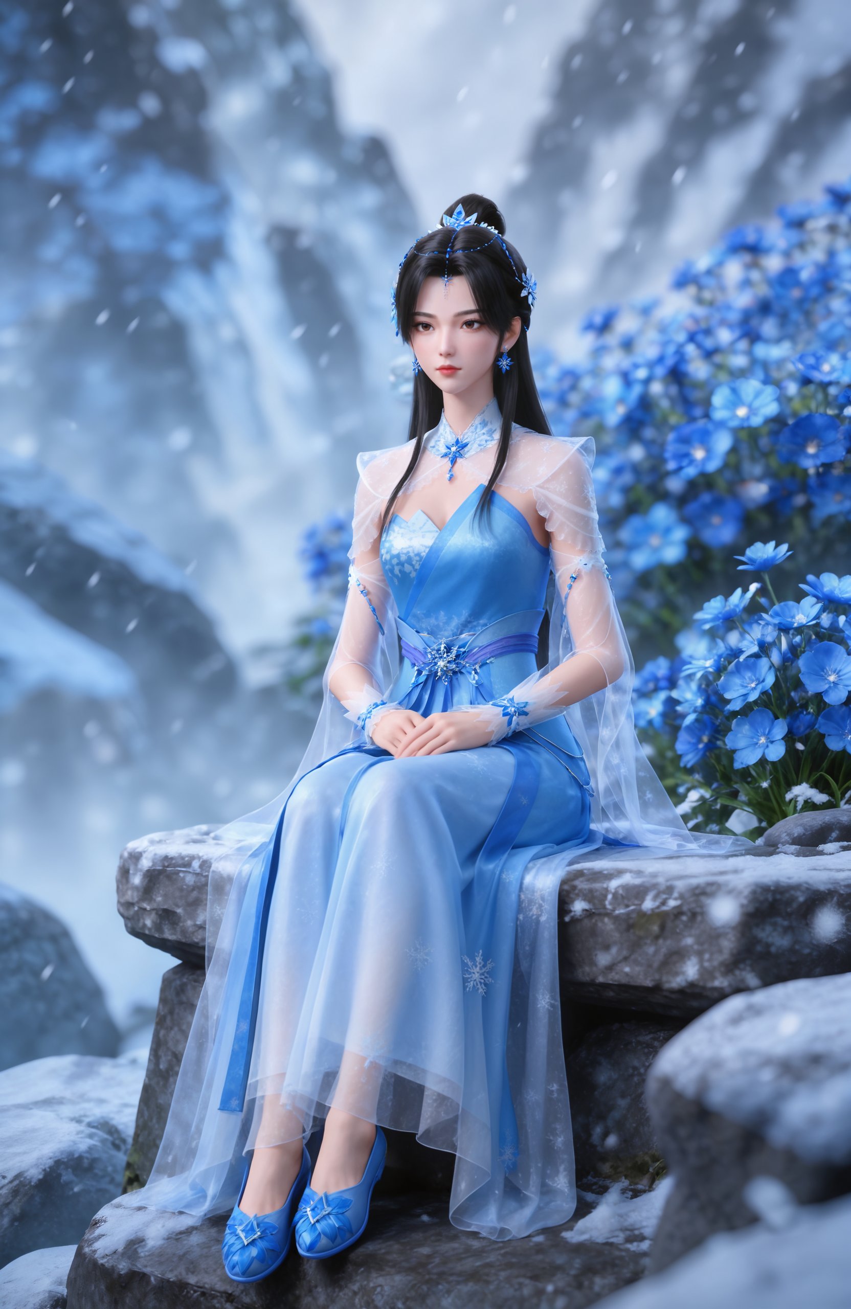 1girl,  long hair,  black hair by 漫 on Tensor.Art