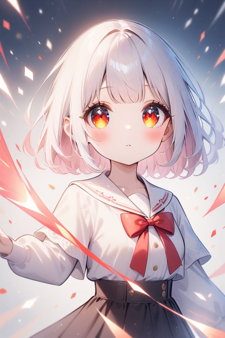 1girl,particle effect,red eyes