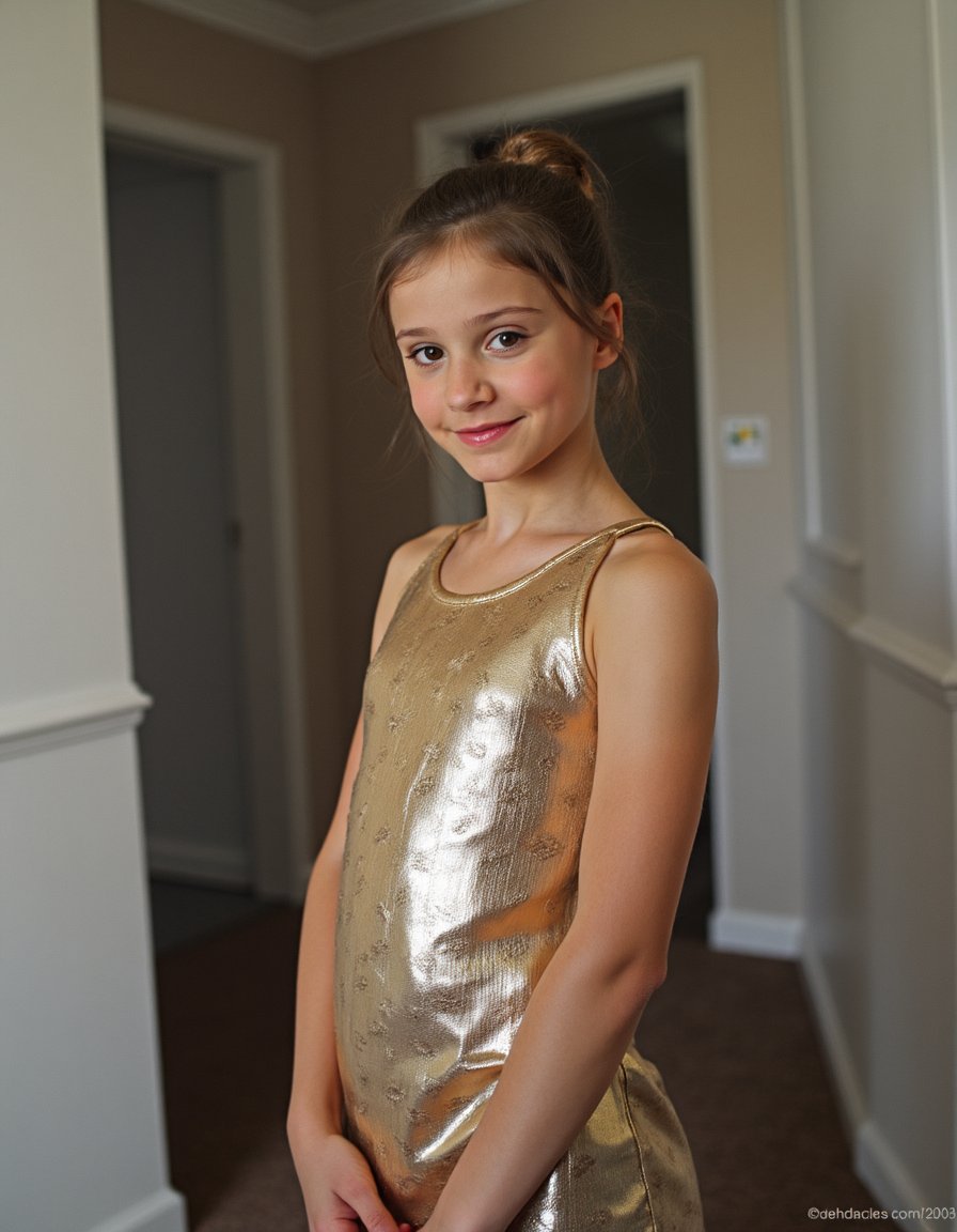 girl,  wearing Metallic mini dress by Peli86 on Tensor.Art