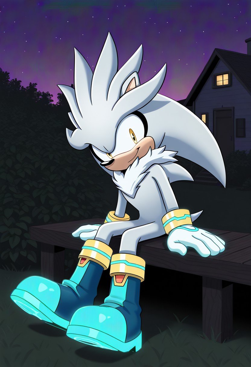 solo male,  Silver the Hedgehog,  silver fur by Sonic X on Tensor.Art