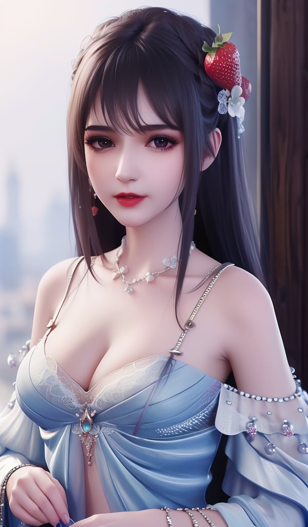 <lora:644-DA-神印王座-圣采儿-TYPE1:0.8>(,1girl, ,best quality, ),looking at viewer,masterpiece, (( , )),ultra realistic 8k cg, ,    ,cleavage,strawberry blossoms,lace , (cleavage), (),