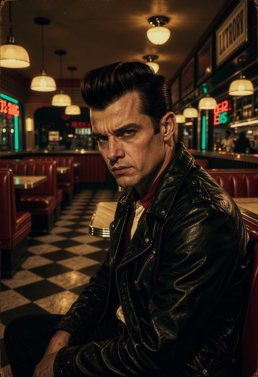 occult,  rockabilly_morph,  A 26-year-old man with light olive skin by inknoir on Tensor.Art