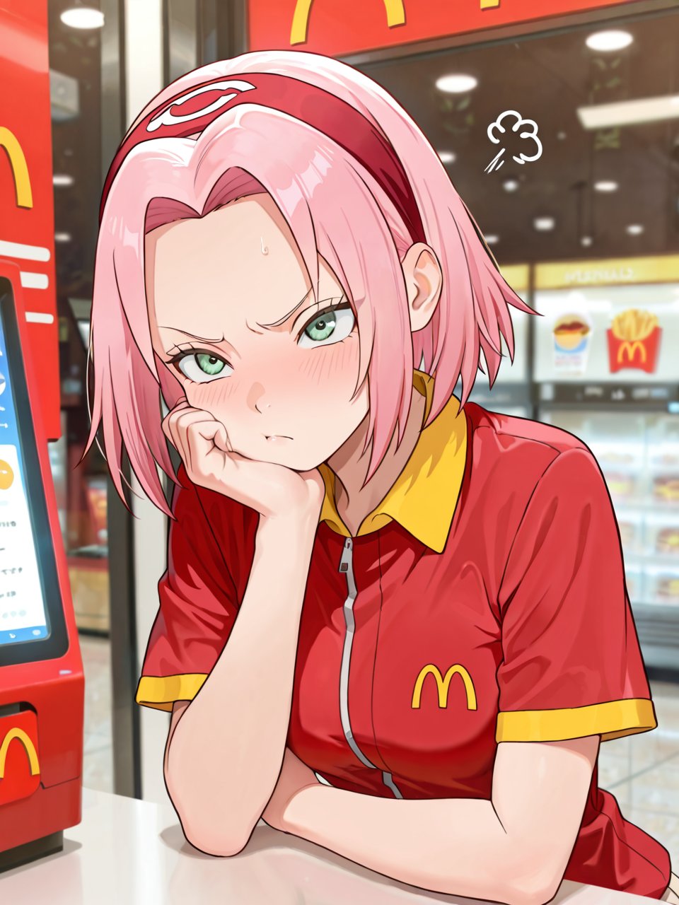 Sakura Haruno,  solo,  mcdonalds setting by miaomiao on Tensor.Art