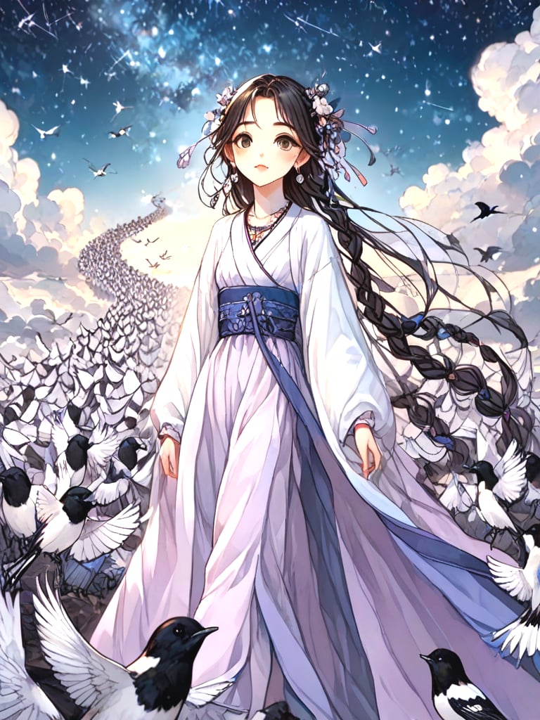 source_anime,  magpie bridge,  birds flock by 鬼畫符 on Tensor.Art