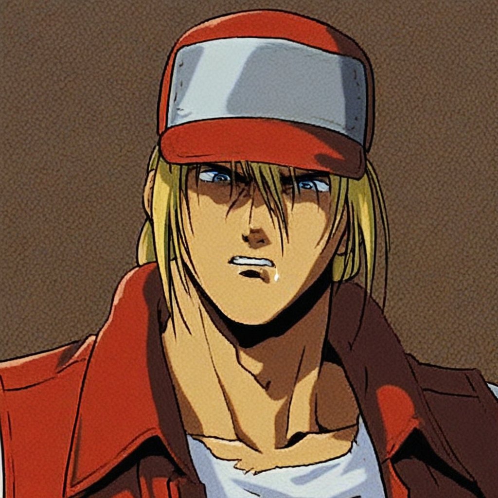 terry bogard-1male focus,  anime screencap,  masterpiece by Dadadala on Tensor.Art
