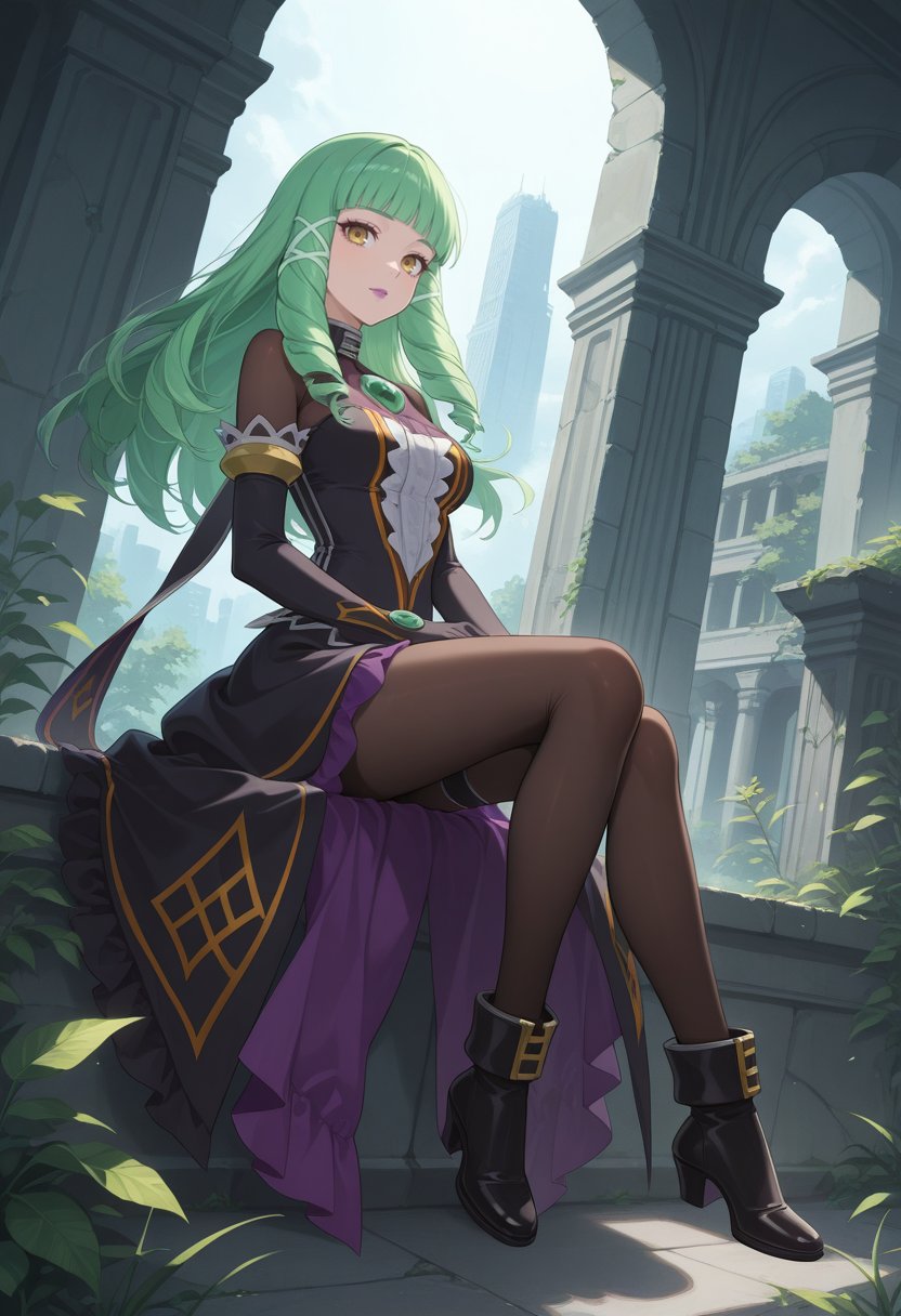 dynamic angle,  1girl,  ruins by Min on Tensor.Art