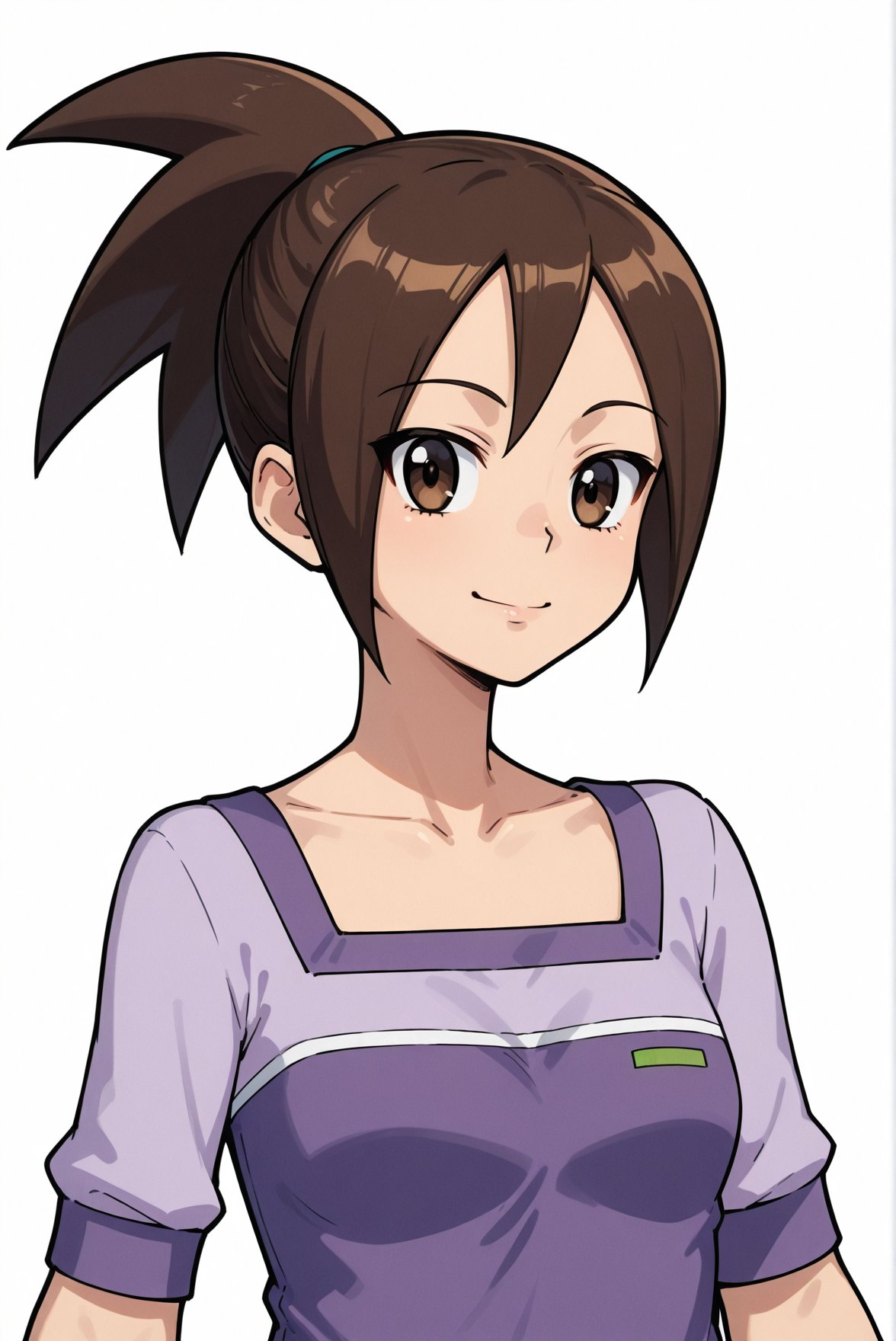 collarbone,  purple shirt,  brown hair by Real Anime on Tensor.Art