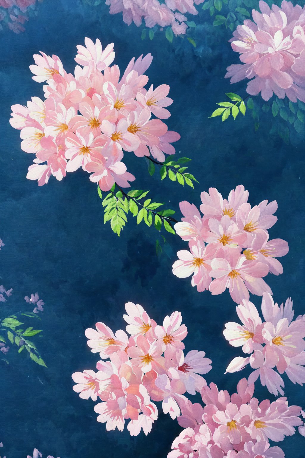 ((acrylic painting)),trees,blossoms,(((masterpiece))),((extremely detailed CG unity 8k wallpaper)),best quality,high resolution illustration,Amazing,highres,intricate detail,(best illumination, best shadow, an extremely delicate and beautiful),2D conceptual design,<lora:acrylic_painting:0.9>,