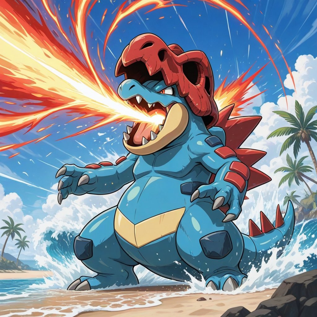 1other,  solo,  Mega_Feraligatr \(Pokemon\) by スライムナイト on Tensor.Art