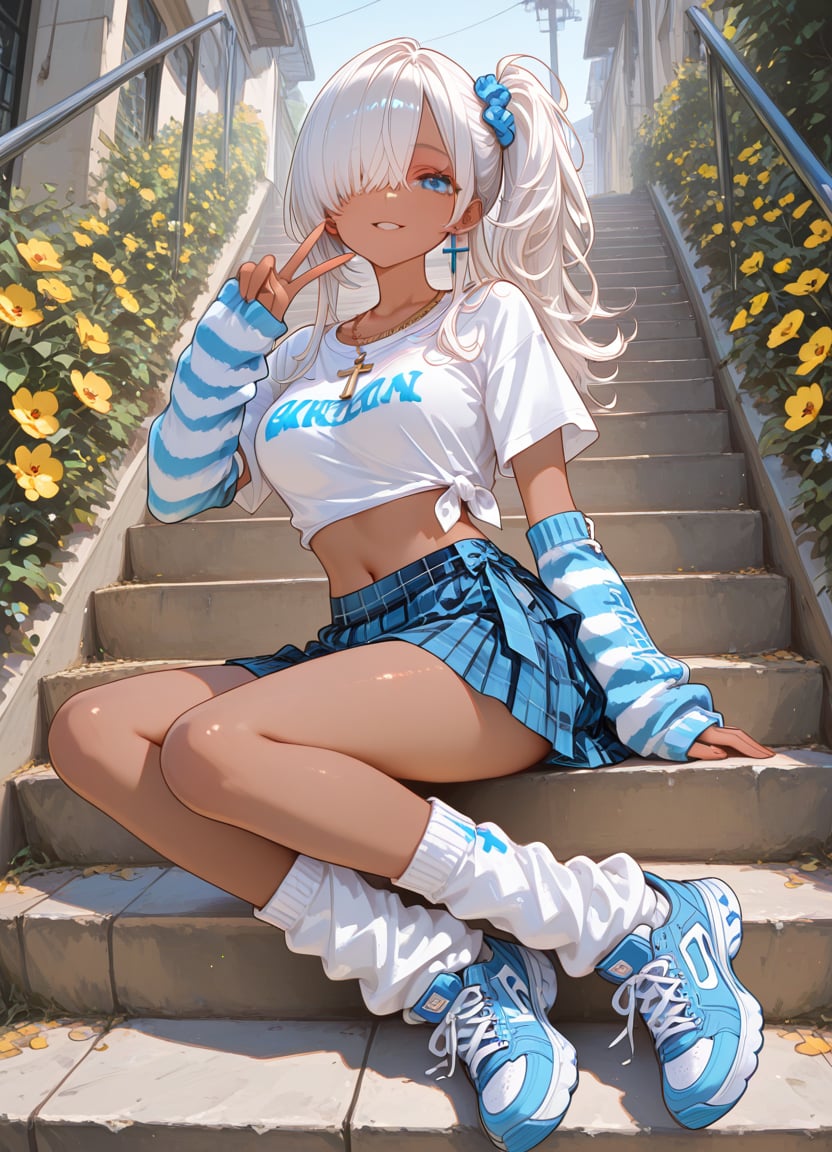 1girl,  stairs,  jewelry by Rin_x0 on Tensor.Art