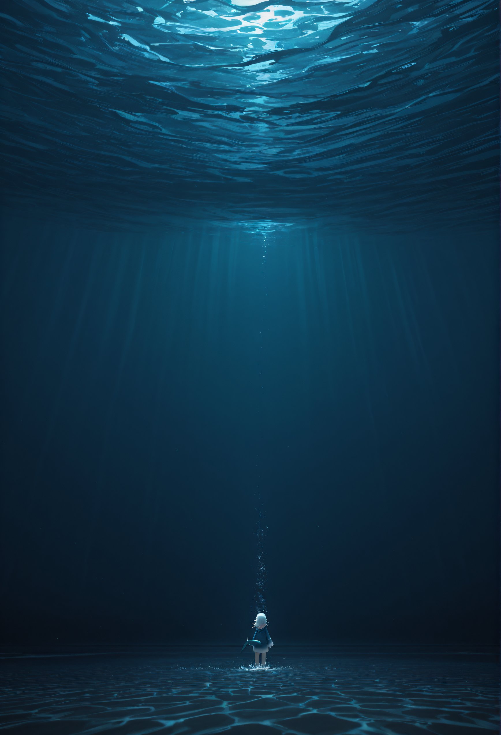 gawr_gura,  abstract background,  deep sea by Vegs on Tensor.Art