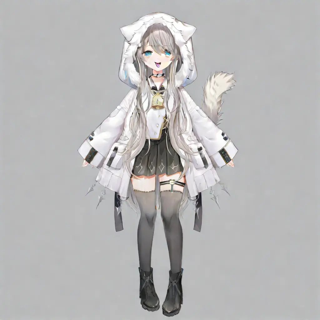tail,  black footwear,  pleated skirt by reprinter on Tensor.Art