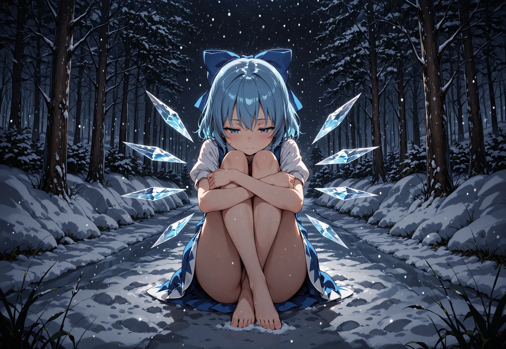 1girl,  cirno,  half-closed eyes by miaomiao on Tensor.Art