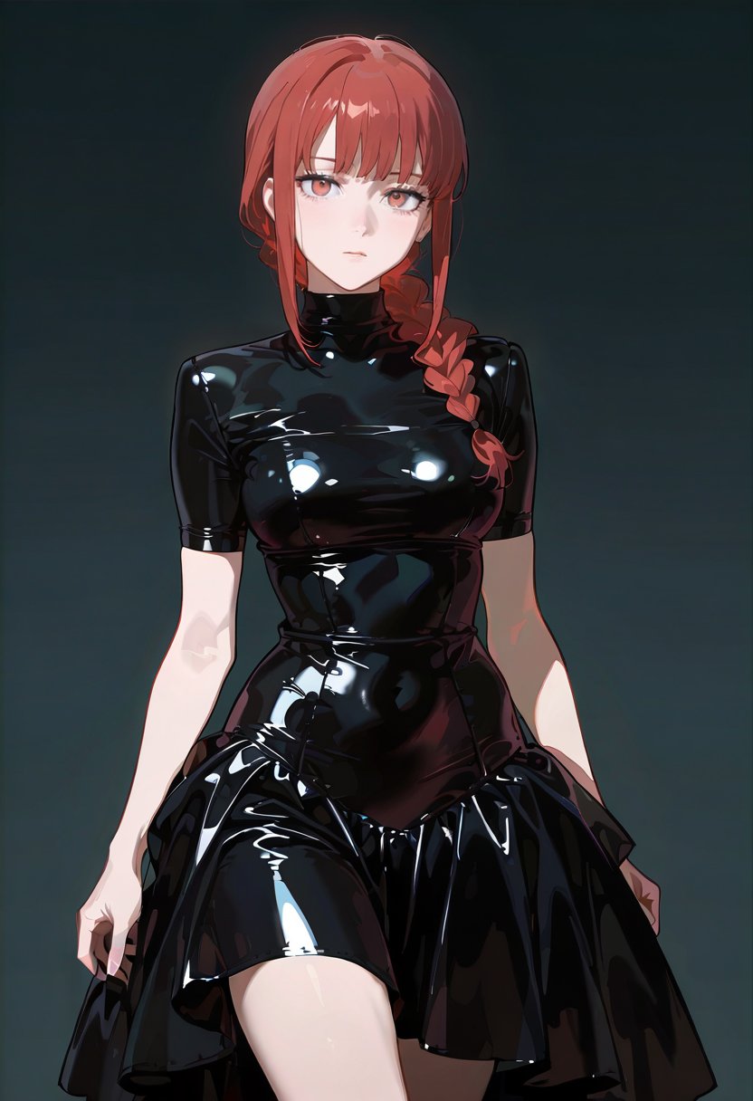 1girl,  solo,  black latex dress by miaomiao on Tensor.Art