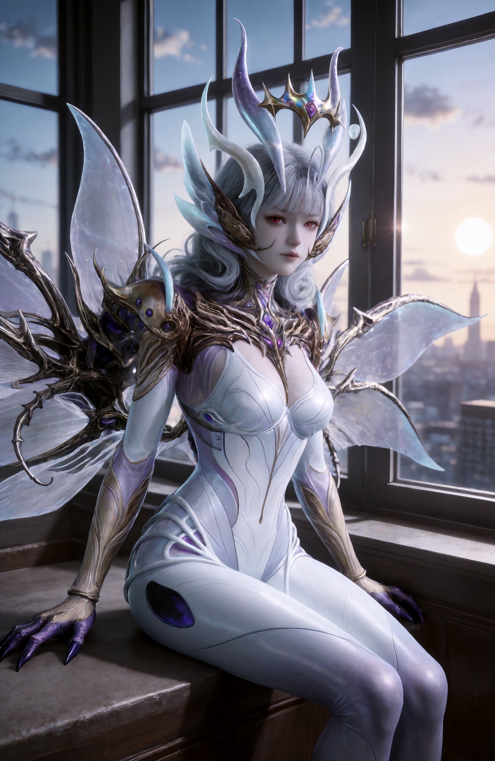 1girl,  horns,  red eyes by 天海TianHai on Tensor.Art