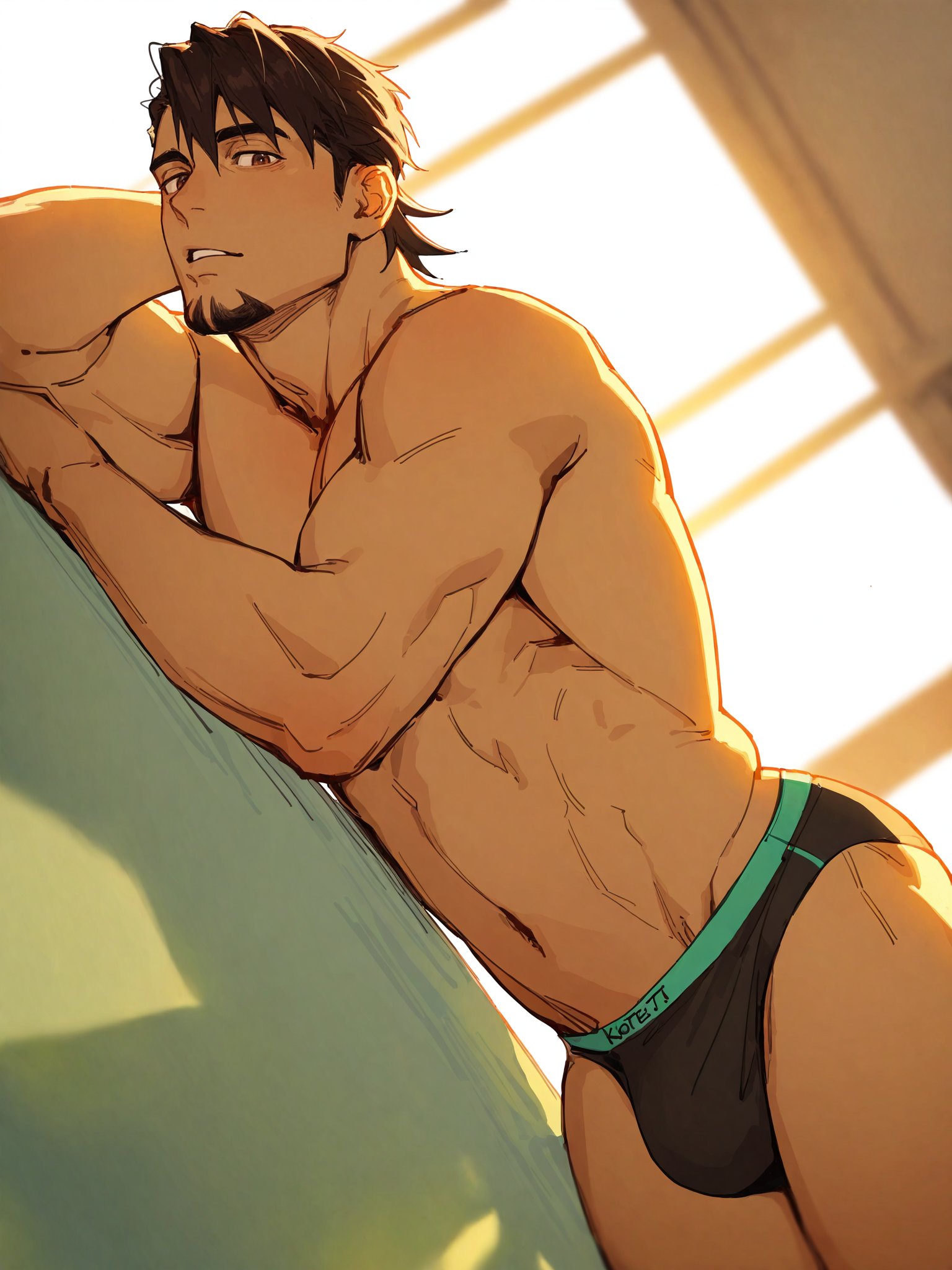 Kotetsu T. Kaburagi,  dark skin,  brown eyes by Oyatsu000 on Tensor.Art