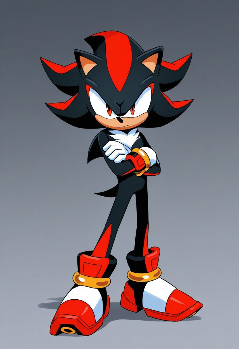solo male,  Shadow the hedgehog,  black fur by Sonic X on Tensor.Art