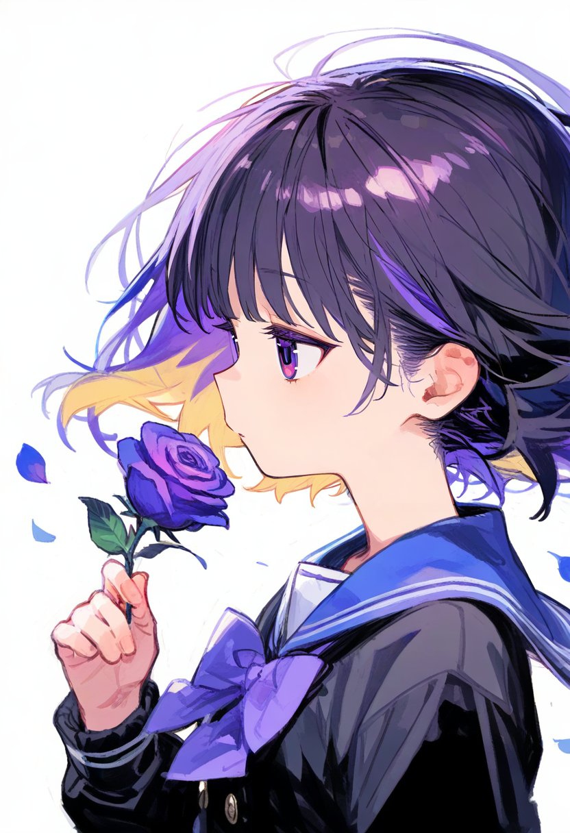 1girl,  solo,  flower by silvermoong on Tensor.Art