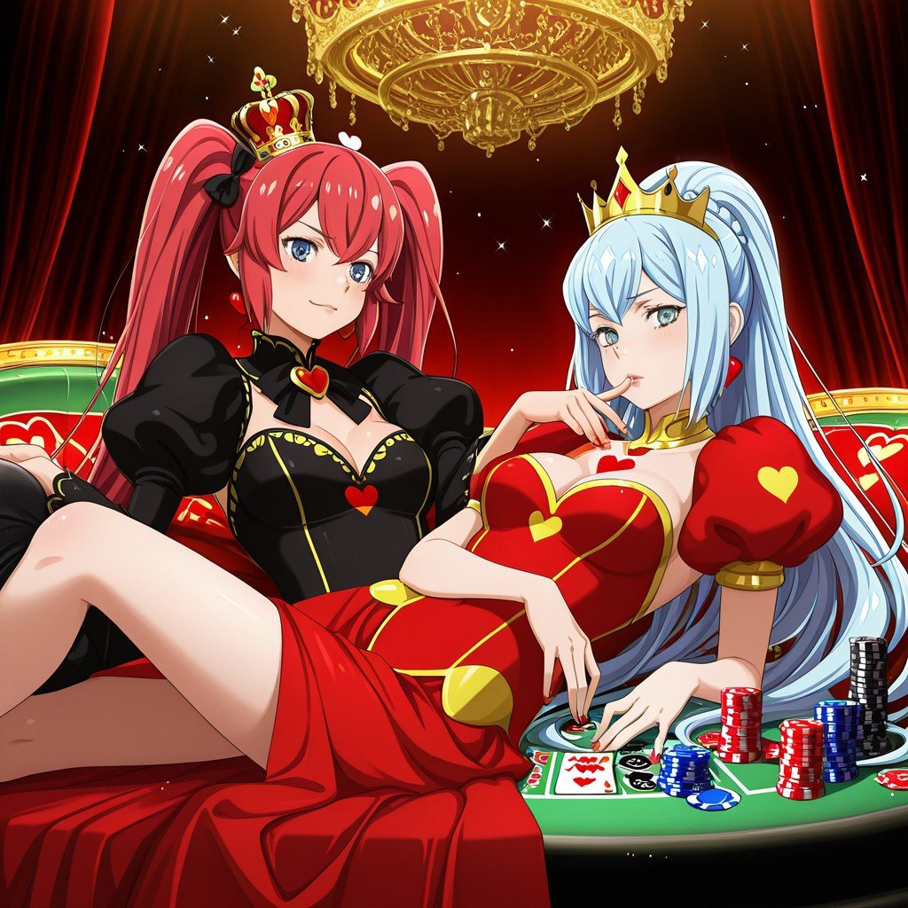 DanmachiStyle,  Queen of Hearts Duo2girls,  duo by Wizardludas on Tensor.Art
