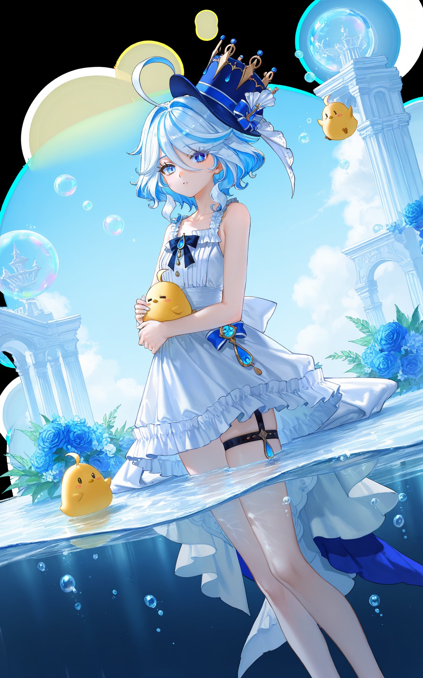 FURINA\(genshin impact\),  blue eyes,  ahoge by DJ大江东去 on Tensor.Art