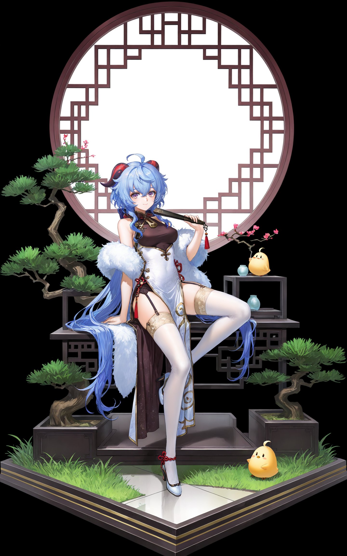 ganyu \(genshin impact\),  lihui,  white_background by DJ大江东去 on Tensor.Art