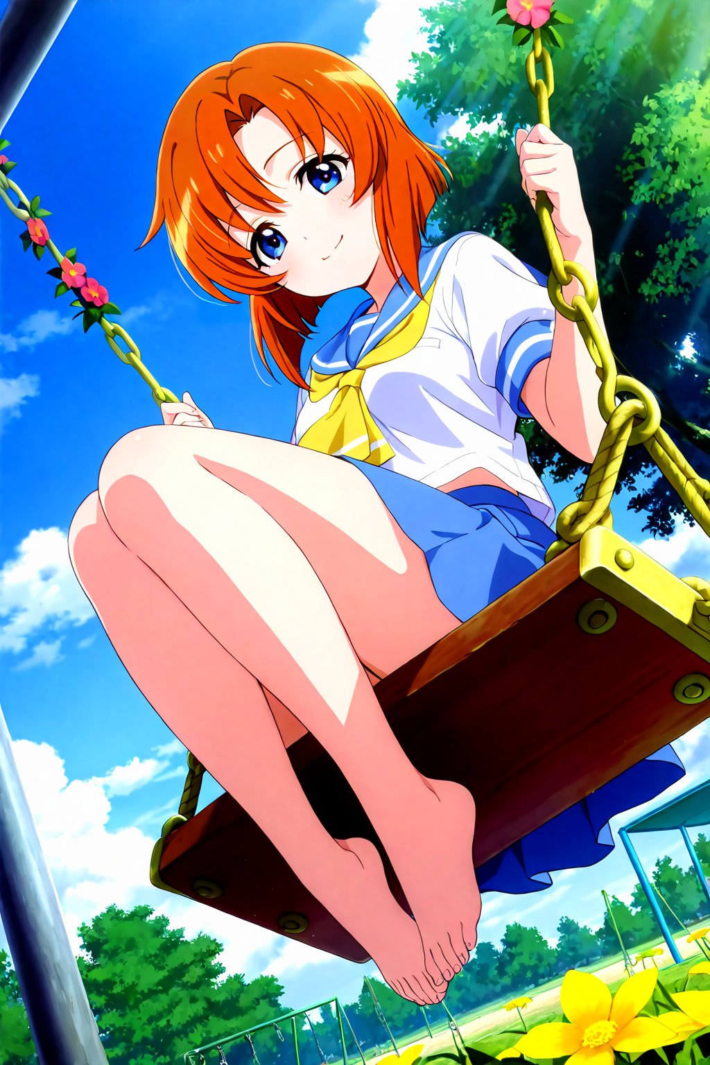 from below,  swing,  swing set by rewrite.exe on Tensor.Art