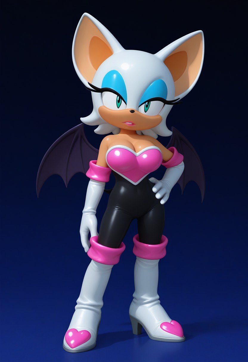 solo female,  Rouge The Bat,  white fur by Sonic X on Tensor.Art