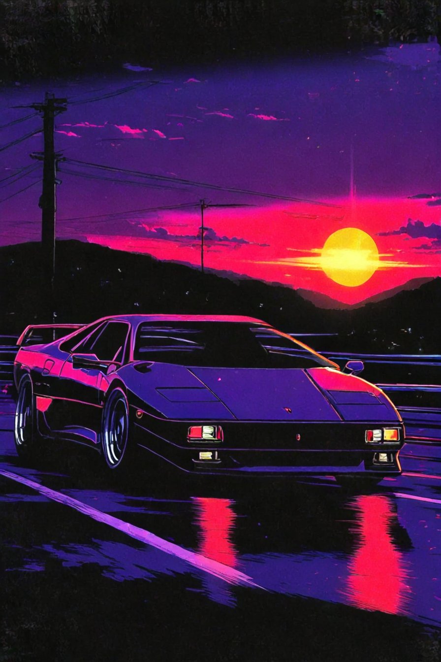 neon_noir_synthwave,  retro,  retro artstyle by onlysharma0852 on Tensor.Art