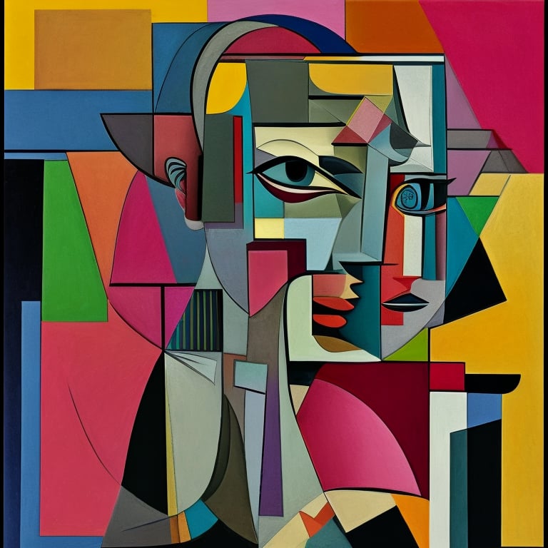 Picasso style . Cubist,  geometric,  abstract by 3lambda on Tensor.Art