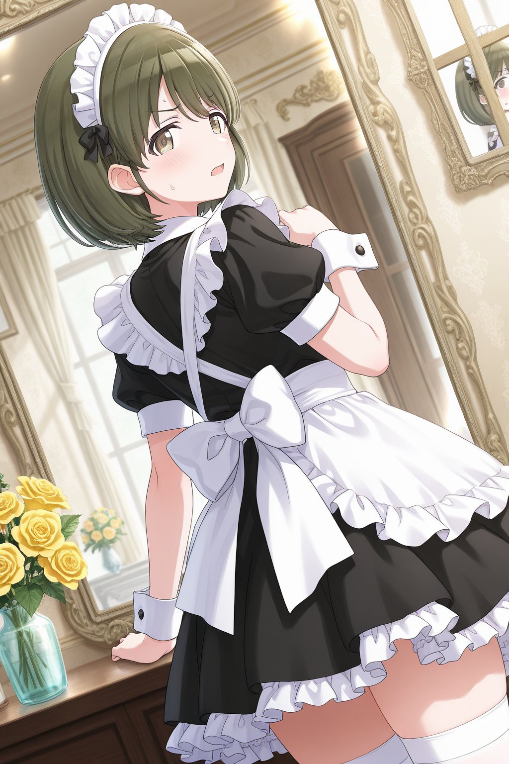 Nanakusa Nichika,  green hair,  short hair by Min on Tensor.Art