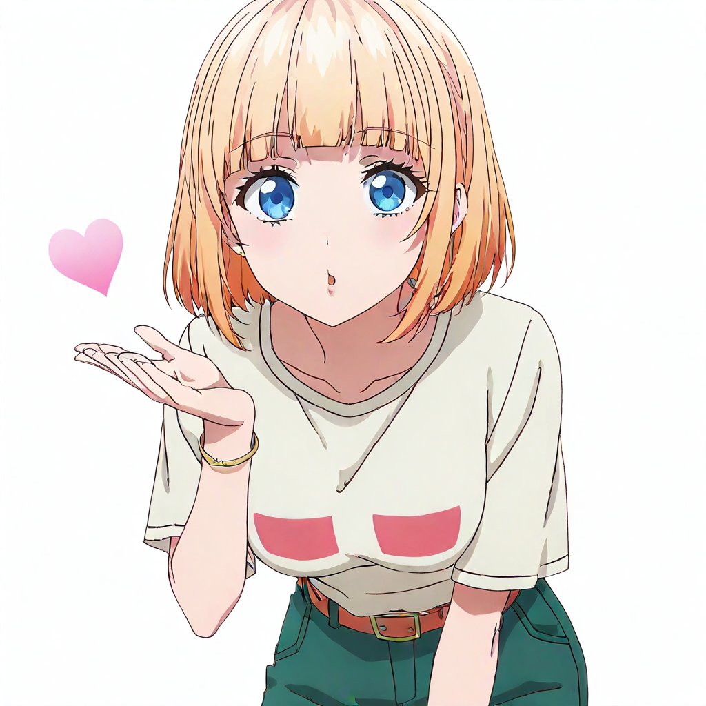 mona narumi \(heroines run the show\),  blonde hair,  short hair by user_787576927958550898 on Tensor.Art
