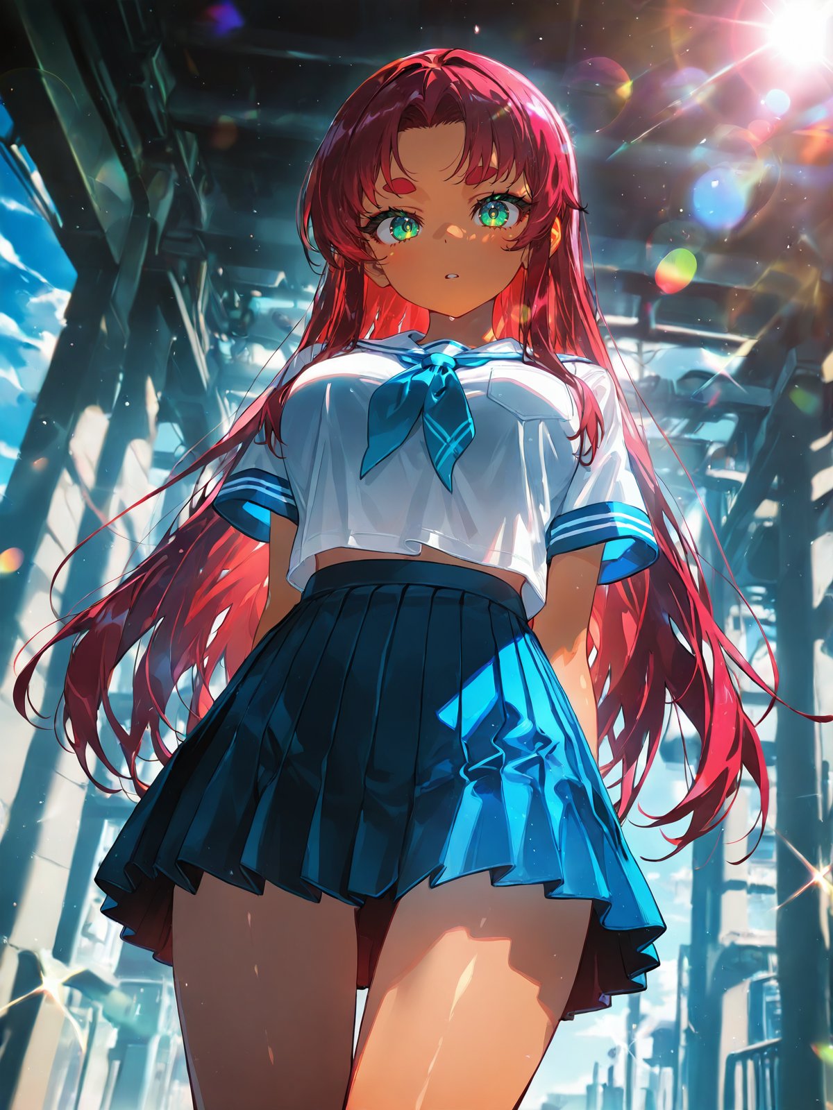 school uniform,  cowboy shot,  looking at viewer by Relictor on Tensor.Art